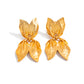 Vintage Textured Leaf Stud Earrings for Women Charm Geometric Piercing Earring Fashion Party Banquet Jewelry Accessorie