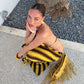 Yellow Striped Halterneck Maxi Dress Sexy Woman Clothing Backless Vacation Dresses 2026