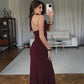 2 Piece Sets for Woman Burgundy Halter Top and Long Skirts Matching Sets Sexy Birthday Outfits