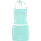 Fashion 3-Piece Set Women Halter Low-Neck Vest+Elastic Waist Skirt+Mini Short Solid Summer Vacation Chic Streetwear