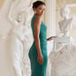 Mesh Sleeveless Maxi Dress with Side Draping Woman Elegant Wedding Guest Party Dresses 2026