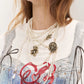 Vintage Gothic Asymmetric Brass Pendant Pearl Necklace Versatile Waist Chain For Women