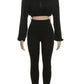 Basic Women 2 Piece Set Classic Solid Long Sleeve Drawstring Zip-up Coats+Slim Pants Female Autumn Casual Sporty Outfits
