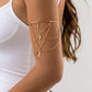 Vintage Multilayer Stick Tassel Pendant Upper Armband Cuff Open Bangles for Women Long Chain Arm Body Bracelet Jewelry