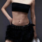 Winter Furry Tassel Skirt Women Sexy Hottie Trend Metal Buckle Belt Wild Hottie Street Skinny Club Hipster Mini Bottom