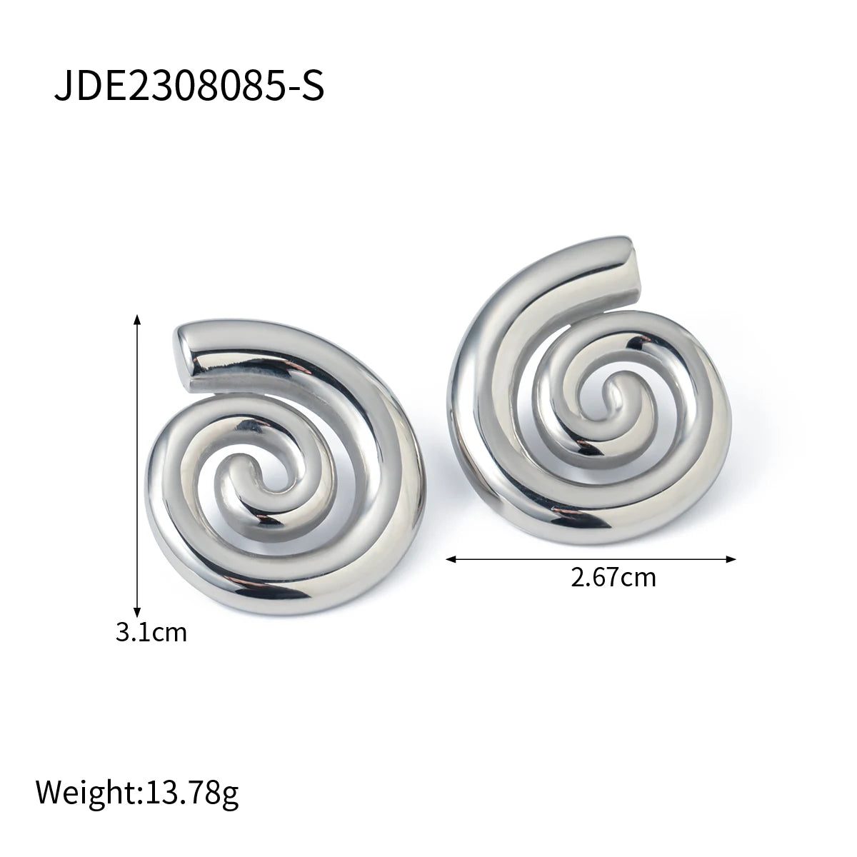 Exquisite Stainless Steel Spiral Hoop Earrings Unusual Anti Allergic Waterproof Metal Gold Color Jewelry Party Gift