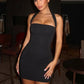 Halter Backless Sexy Mini Dress Women Elegant Sleeveless Back Lace Up Bodycon Club Party Evening Cocktail Dress 2026