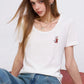 Solid Color Regular Shoulder U-Neck Versatile Slim Casual Crop Top T-Shirt for Women
