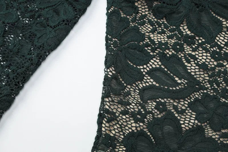 See Through Lace Shirts & Blouses Sexy Black Deep V Neck Long Sleeve Crop Top Woman 2025 Fall Clothes