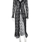 Women White Lace Long Cardigan Ruffle V Neck Long Sleeve Sheer Mesh Open Front Maxi Cover Up Beach Swimwear Coverup