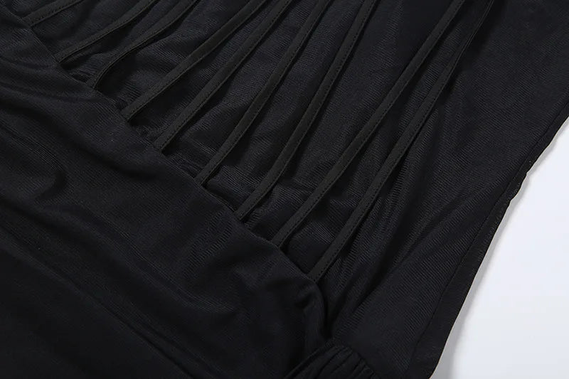 Black Halter Neck Mini Dress Woman Clothes Sexy Club Outfits Going Out Mesh Sheer Dresses New Arrival 2026
