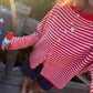 Y2K Crew Neck Open Front Button Down Long Sleeve Knit Sweaters Womens Striped Cardigan Sweater Casual Winter Fall Outerwear