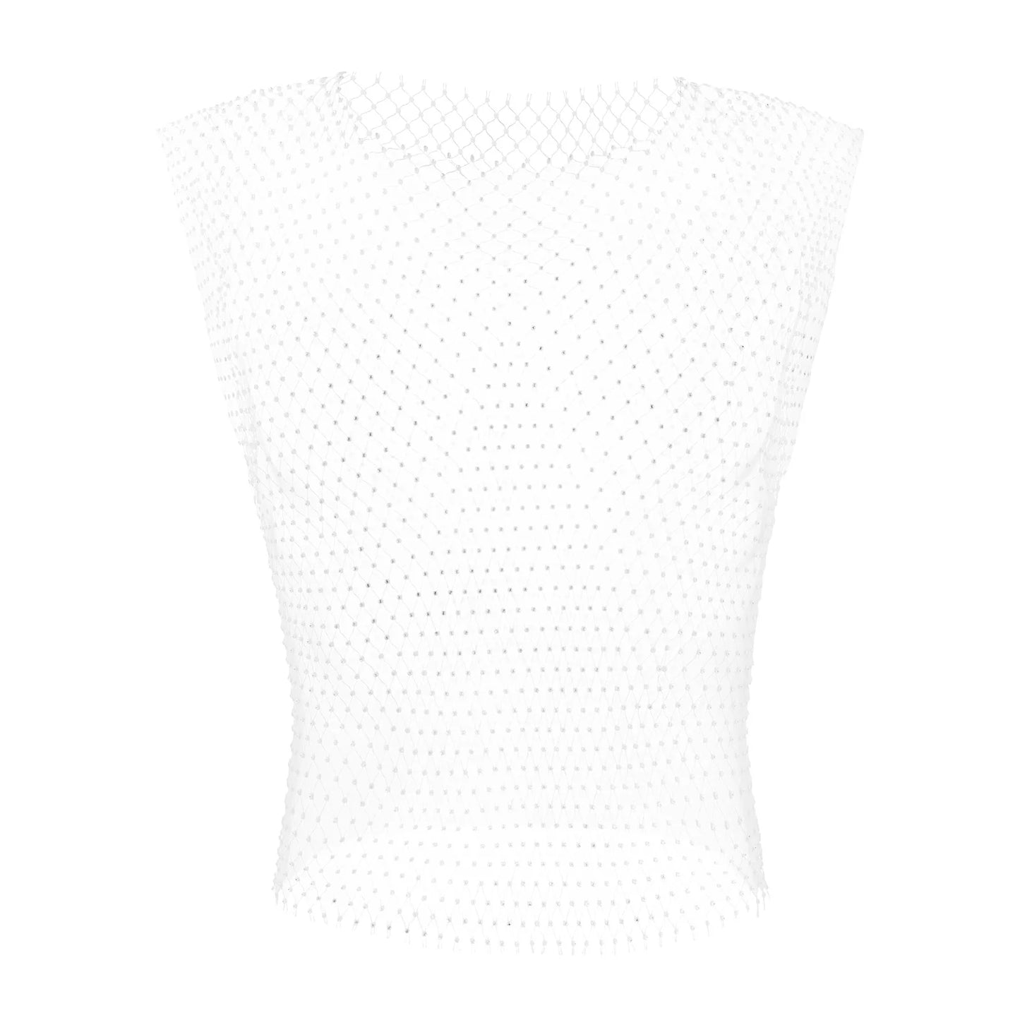 Men Fishnet Sexy Tank Tops Man Rhinestone Shiny See-Through Hollow Vest Mesh Sleeveless T-Shirt Transparent Clothing Clubwear