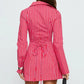 Women Striped Button Down Shirt Dress Y2k Lapel Collar Long Sleeve Pleated Corset Mini Dress Vacation Party Dresses