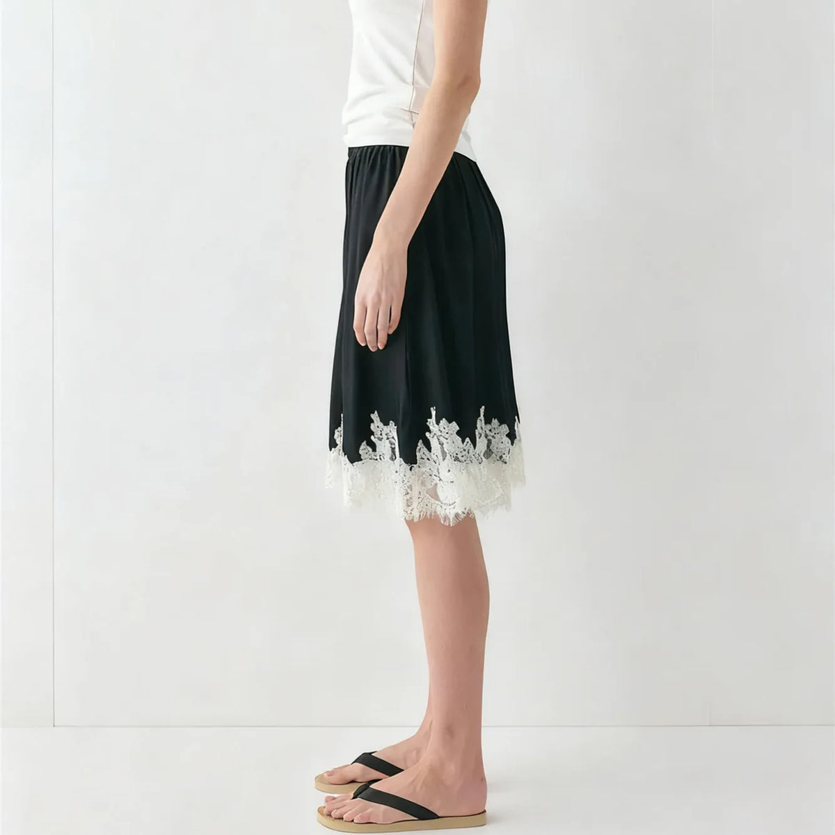 Women Summer Solid Elegant Satin Lace Patchwork Long Skirts High Waist Office Ladies Vacation Midi Skirts Y2K Streetwear