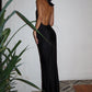 Halter Deep V Neck Backless Sexy Maxi Dress For Women Fashion Solid Sleeveless Bodycon Club Party Evening Long Dress