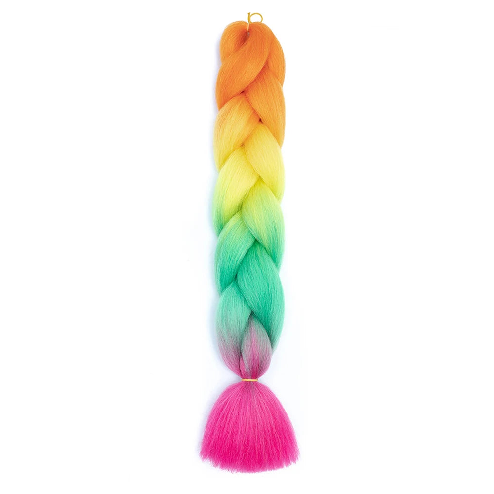 24 Inch Jumbo Braids Extensions Synthetic Braiding Hair Afro Ombre Color kanekalon Hair for Children Braid