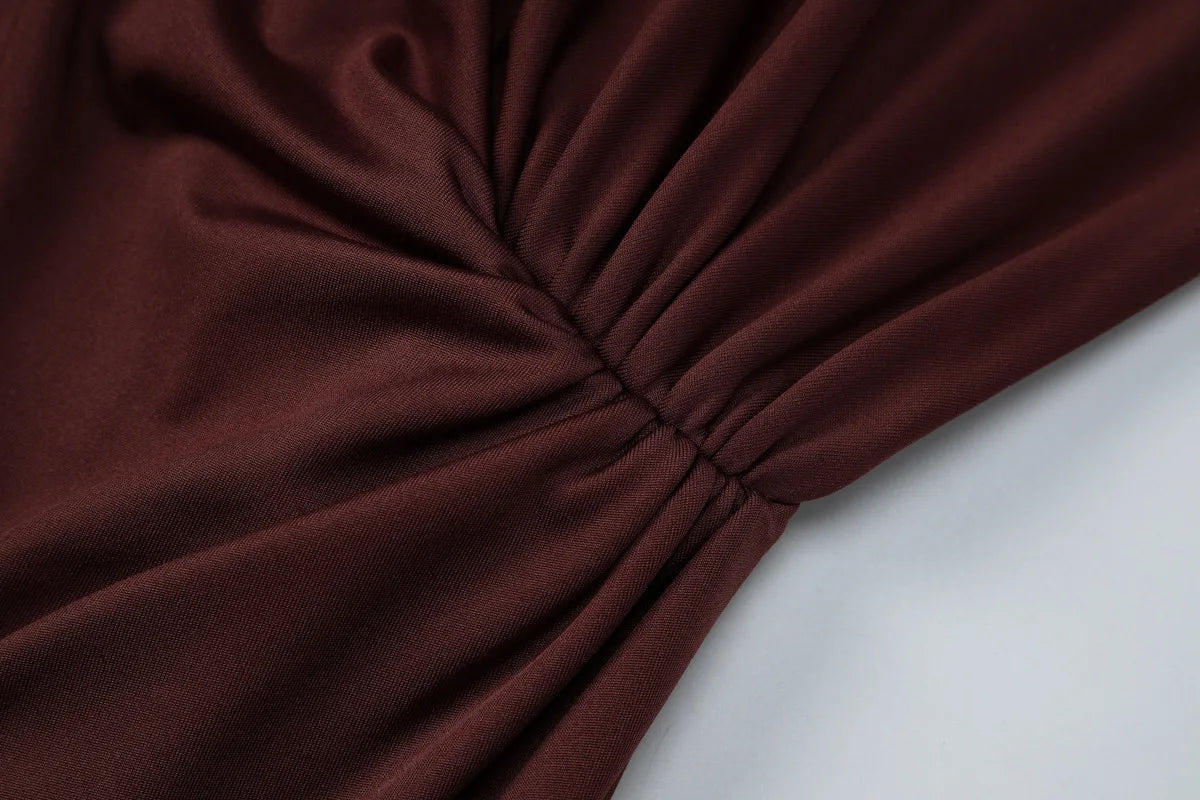 Asymmetrical Halter Backless Split Long Dresses Sexy Vacation Outfits Women's Summer Dresses Burgundy