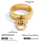 18K Gold Plated Stainless Steel Geometric Fashion Ring Waterproof Anti Allergic colorfast Fashion Jewelry Unisex 2024