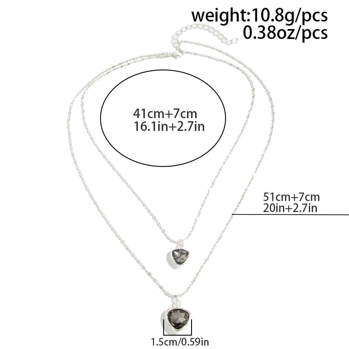 Simple Crystal Love Heart Pendant Choker Necklace for Women New Goth Adjustable Sweater Chain New Year Party Jewelry