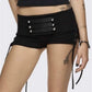 High Street Short Women Hottie Trend Rivet Metal Hollow Patchwork Shirring Skinny Sexy Midnight Club Party Outfits