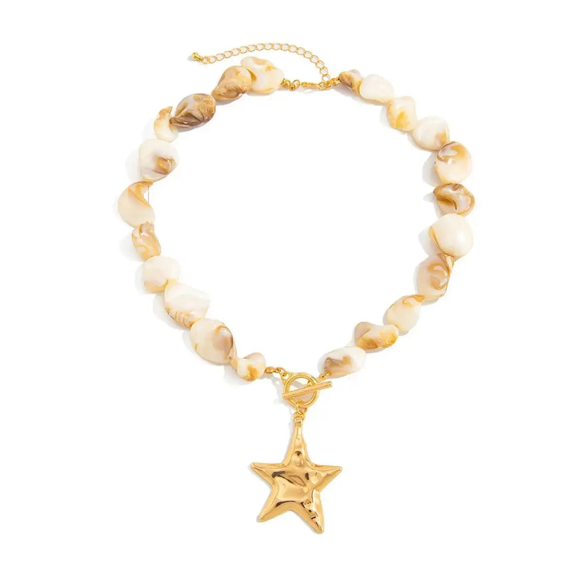 Women's Boho Starfish Pendant Necklace Ocean Style Scallop Chain Choker Party Jewelry Accessory