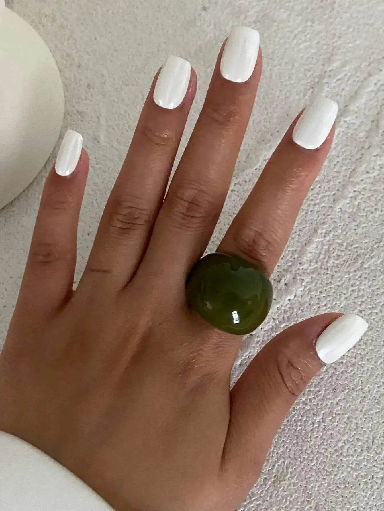 Vintage Irregular Smooth Resin Plastic Rings for Women New Trend Boho Geometric Finger Rings Aesthetic Party Jewelry