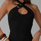 Holow Corss Halter Top Street Wear Clothes Woman Sexy Backless Cropped Tank Tops Summer