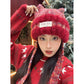 Cute Sweet Cat Ear Pom Pom Plush Warm Knit Beanie For Women