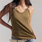 Women's Ribbed Tank Top Adjustable Buckle Strap Sleeveless Cami Top Exposed Seam Curved Hem Slim Fit Y2K Streetwear