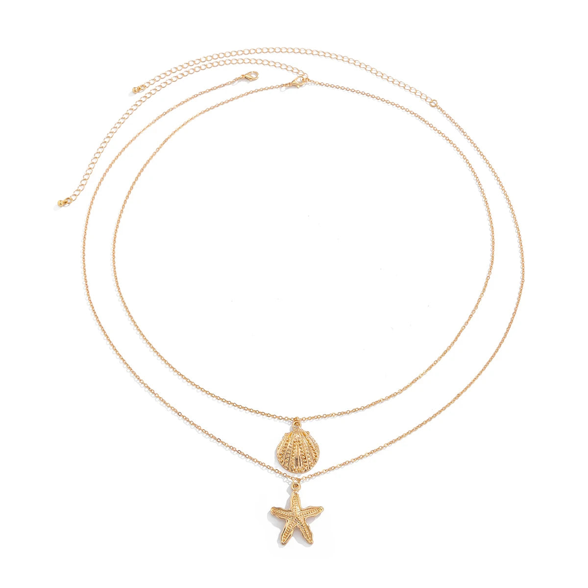 Sexy Simple Metal Starfish Scallop Pendant Waist Belly Chain for Women Summer Beach Bikini Vacation Body Jewelry Gift