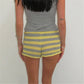 Drawstring Knit Crochet Shorts Women Summer Low Waist Stripes Print Booty Shorts Grunge Stretchy Shorts HolidayBeachwear