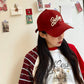 Classic American Vintage Letter Embroidery Versatile Adjustable Baseball Cap For Women
