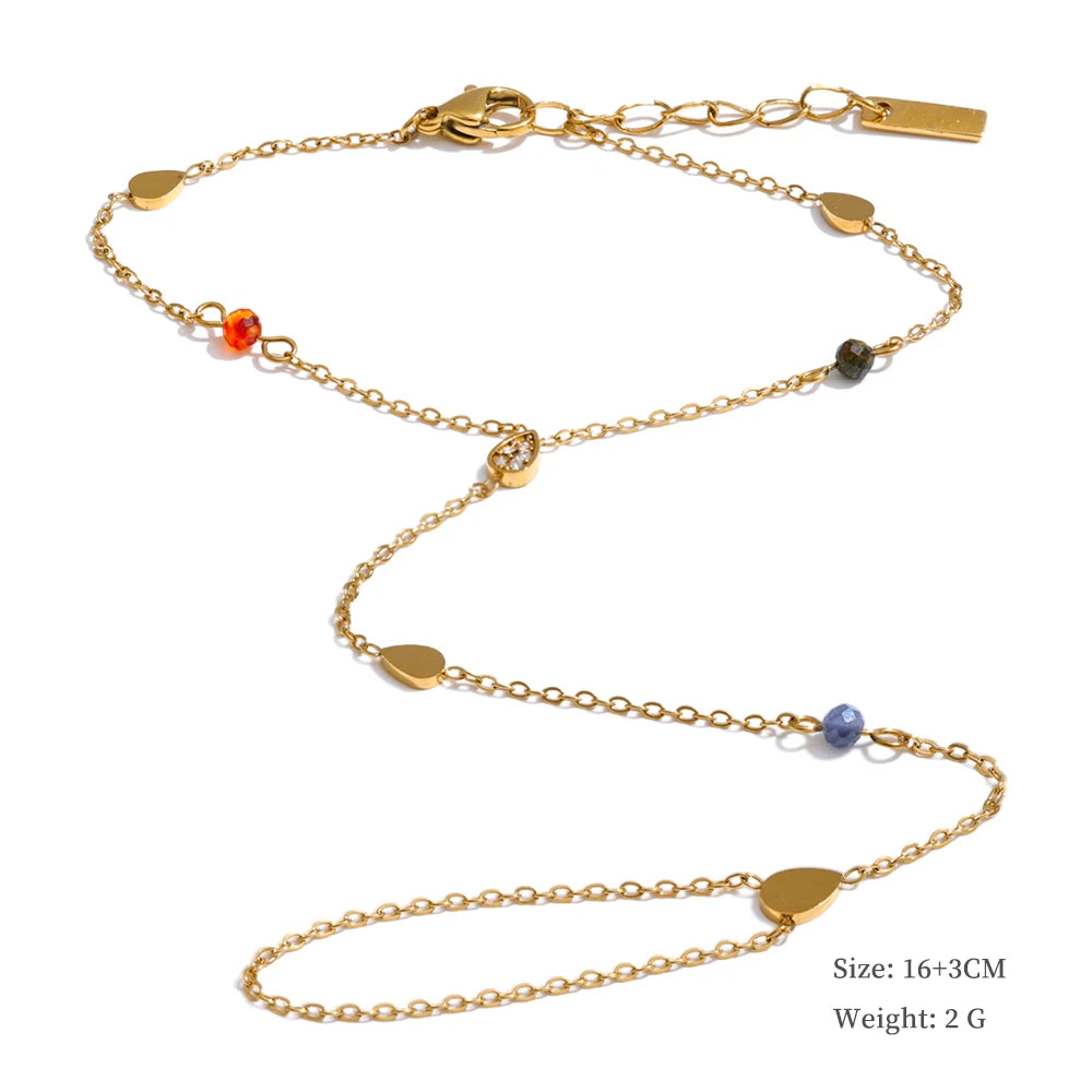 Trendy Stainless Steel Zircon Beads Back of Hand Chain Finger Bracelet Fashion Chic Sexy Jewelry Waterproof Wholesale Gift