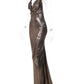 Halter Deep V Neck Backless Maxi Dress Women Sleeveless Temperament Fishtail Dress Ladies Elegant Sexy Party Dress