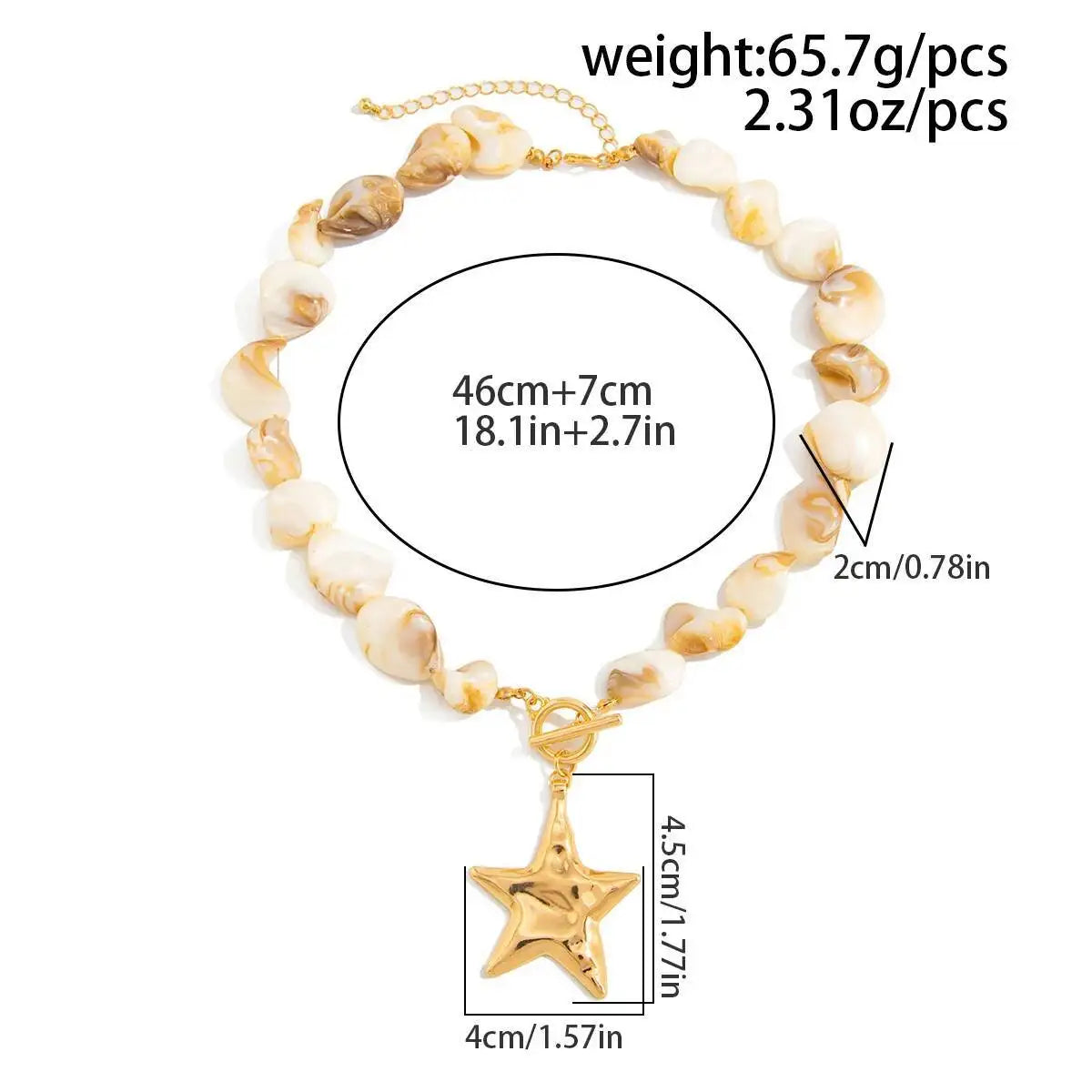 Women's Boho Starfish Pendant Necklace Ocean Style Scallop Chain Choker Party Jewelry Accessory