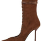 2026Spring/Summer New Lace Up Short Cool Boots Side Zipper Banquet Slimming High Heels Sexy Knee Length Women's Boots