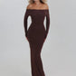 Women Off Shoulder Long Sleeve Sexy Maxi Dress Bodycon Backless Mermaid Dress Elegant Party Club Evening Long Dress