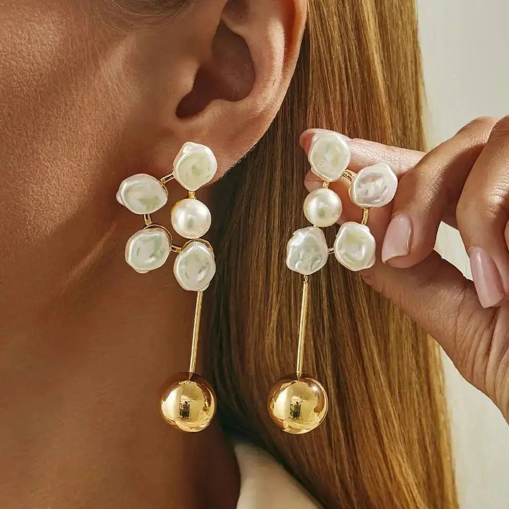 2026 New Fashion Kpop Elegant Imitation Pearl Drop Earrings for Women Temperament Exquisite Wedding Daily Banquet Jewelry