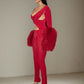 Cross Hollow Jumpsuit Women Sexy Fit Fur Patchwork Full Sleeve Workout Activity Streetwear Stretch Tight Overalls