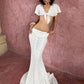 Jacquard Knit 2 Piece Set Women Elegant Ruffled Bead V-Neck Bandages Crop Tops+Long Skirt Fashion Vacation Party Suit