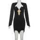 Sexy Deep V Neck Long Sleeve Mini Dress Black Evening Dresses Trending Women Clothing 2025 New Arrivals