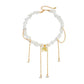 Bohemia Crystal Metal Tassel Pendant Chokers Necklace for Women Trendy Elegant Gold Color Chain Wed Bride Y2K Jewelry