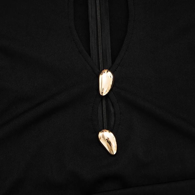Cut Out Mini Dress Long Sleeve Sexy Black Dresses Party Night Club Outfits for Woman Clothes