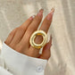 Vintage Gothic Geometric Metal Rings for Women Trend Boho Flower Irregular Circular Couple Ring Wed Jewelry Accessories New