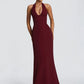 Women Halter Deep V Neck Sexy Maxi Dress Elegant Sleeveless Backless Bodycon Club Party Long Dresses Wedding Guest