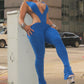 Sexy Women Tracksuit 2 Piece Set Deep V-Neck Sleeveless Bodysuit+Leggings Matching Streetwear Hipster Fashion Outfits