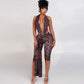 Sexy Women Bodycon Jumpsuit Solid Color Sleeveless Deep V Halter Neck Backless Bodysuit Midnight Activity Slim Playsuits