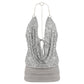 Silver Sequin Halter Neck Backless Mini Dresses for Woman Club Outfits Sexy Birthday Dresses Luxury 2026