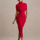 Asymmetrical Ruched Backless Long Dresses Red White Yellow Elegant Evening Party Dress Woman Birthday Outfits